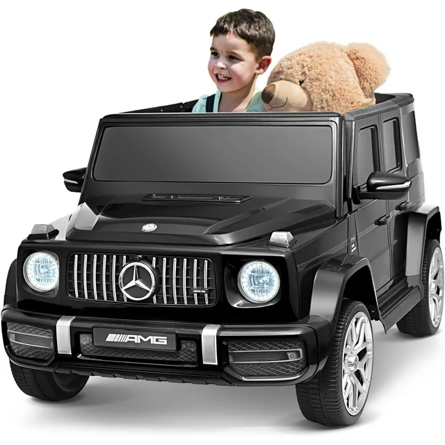 Joywhale 2-Seater Kids Ride on Car 12V Licensed Mercedes-Benz G63 Electric 2WD for Kids Ages 3-8, with 7AH Big Battery, Remote Control, Soft Braking, 4-Wheel Suspension, LED Headlight & Music, Black