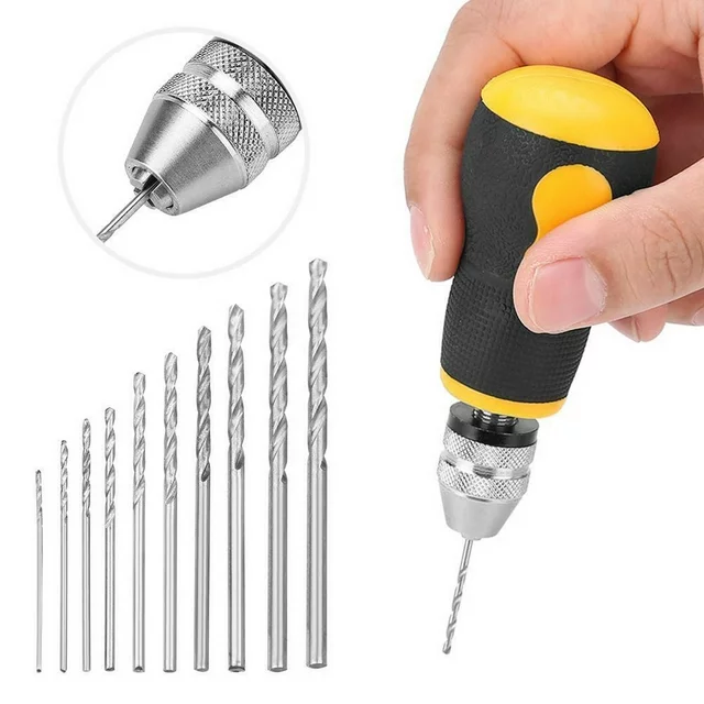 CFXNMZGR Electrical Tools Spiral Automatic Vise Manual Chuck Pin Hole Drill Drilling Semi Set Hand Keyless Tools Home Improvement