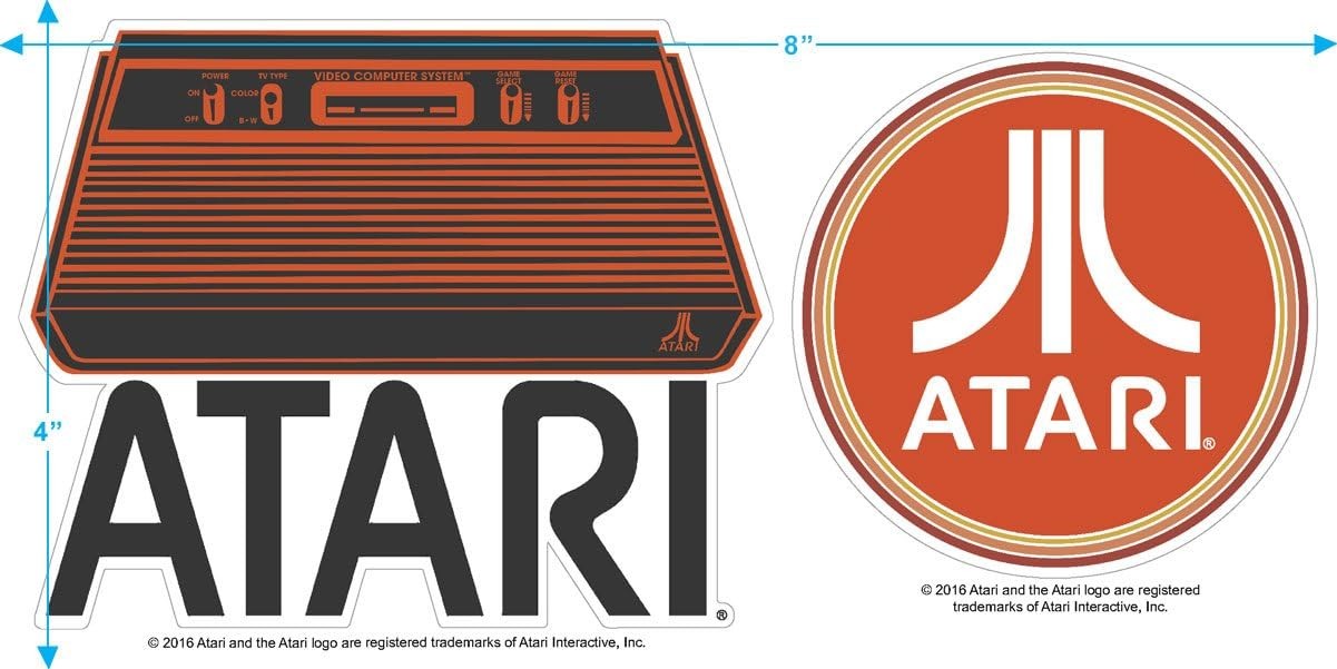 Popfunk Classic Atari Video Game Retro Logo Vintage Gaming Console T Shirt & Stickers