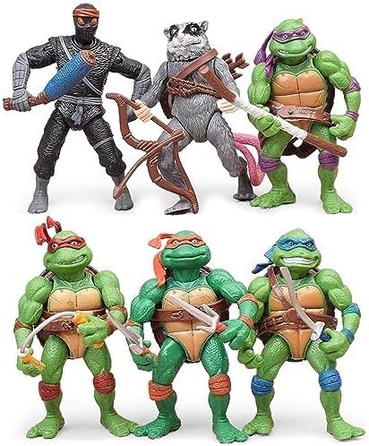 BMDZBZVW Turtle Action Figures 4.8" Turtles 6-Pack Figure Toys for Halloween Decorations Collection Birthday Action Figures Gifts for Kids