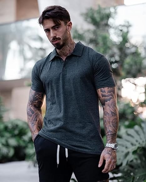 True Classic Active Polo Shirts for Men, Premium Fitted Golf Shirts for Men. Mens Polo Shirts Short Sleeve.