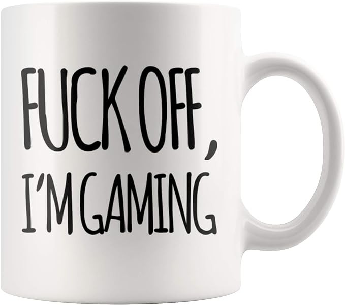 Panvola F Off I'm Gaming Gamer Gifts Sarcastic Game Lover Dad Brother Video Game Lover Funny Birthday Novelty Drinkware Ceramic Mug (11 oz, White)