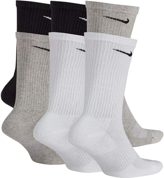 Nike Men`s Everyday Plus Cushioned Training Crew Socks 3 Pack
