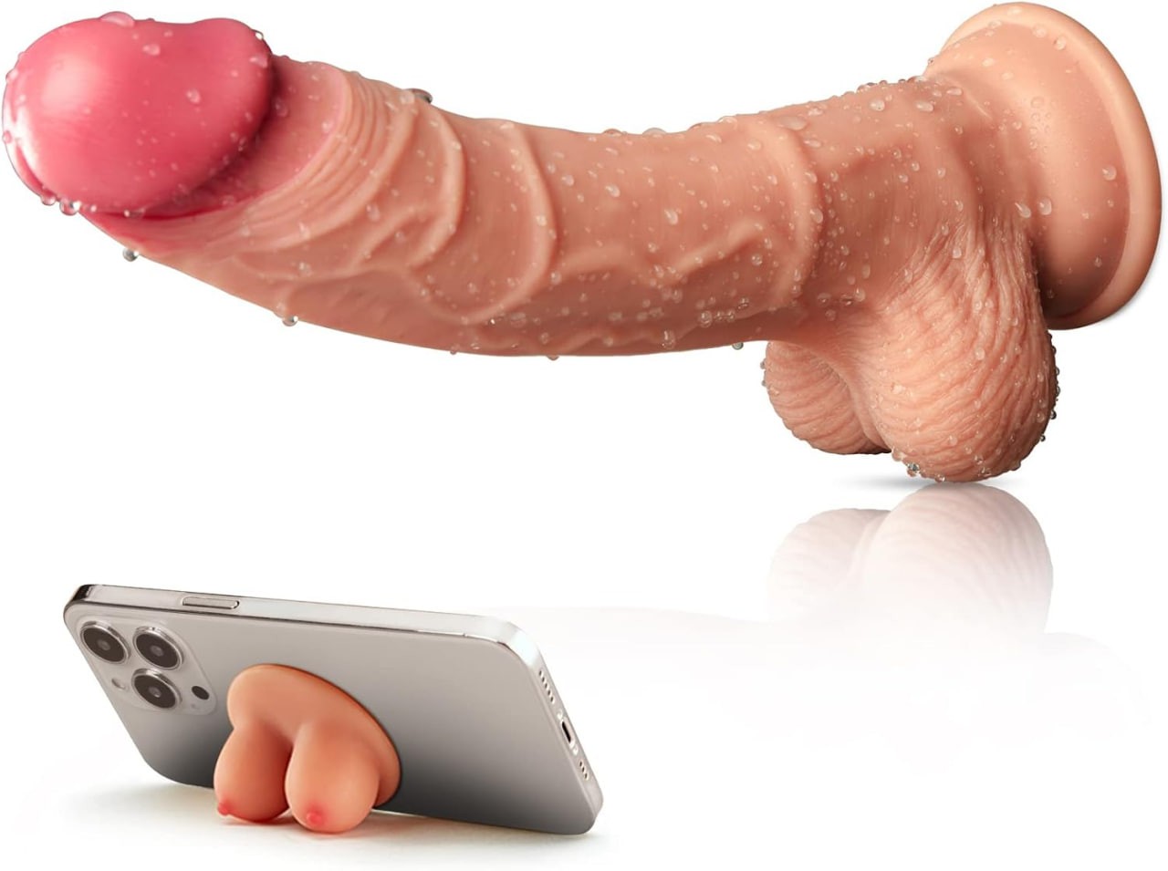 12 Inch Large Realistic Dildo, Extra Length Silicone Dildo, Double Layer Silicone Tail with 3D Balls and Strong Suction Cup, Hands-Free Didlo Masturbation Sex Toy for Women, 30.5 cm