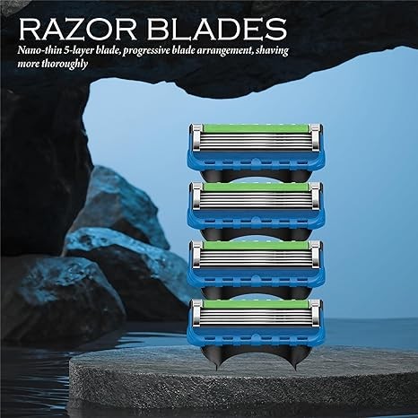 8 Blades for Men.Razor Blade Refills for Gillette Fusion 5，For a More Comfortable Shave-A2