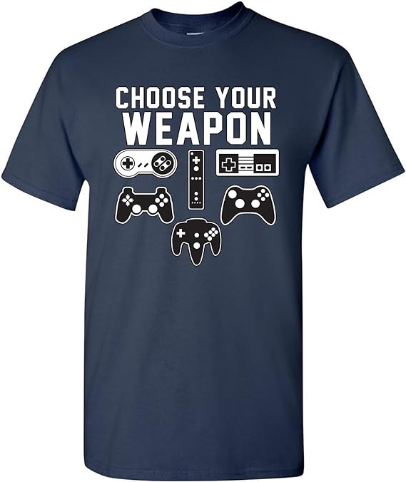 UGP Campus Apparel Choose Your Weapon Gamer Gaming Console Adult T-Shirt Basic Cotton
