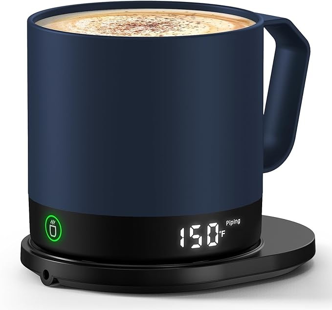 BUUO Temperature-Controlled Self-Heating Smart Coffee Tea Mug 16 Oz, Double-Sided LED Real-time Temperature Display with Maximum 214Min Battery Life Visit the buuo Store