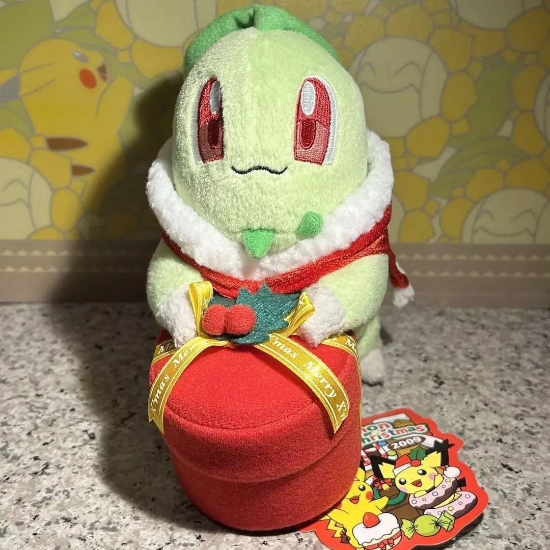 Christmas Limited Pokemon Stuffed Toy Chikorita 2009